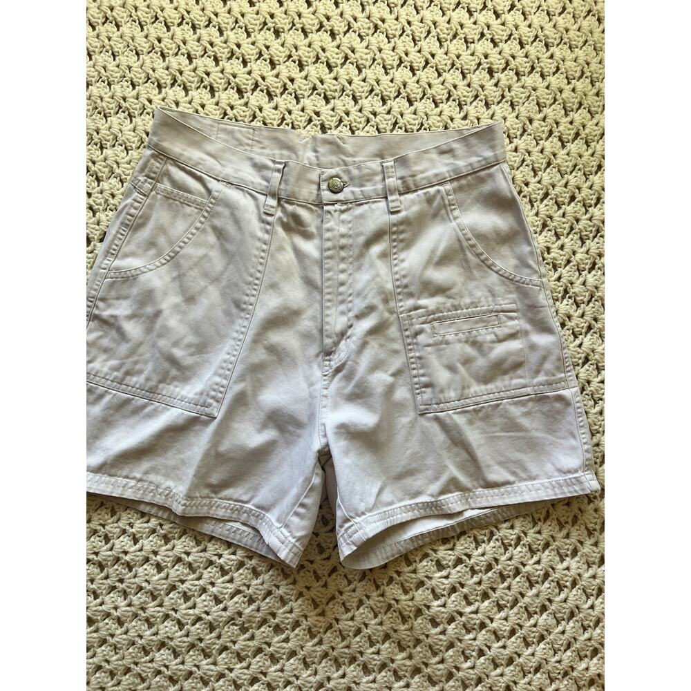 Vintage 90s White Chino Shorts Khaki Shorts Cotton Size 10 Medium